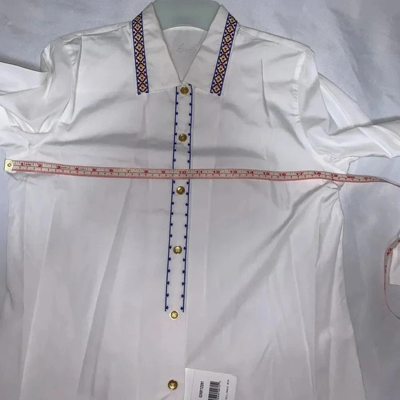 Women's FOXCROFT formal shirt cotton office, work wear embroidered size 8 - Picture 2 of 7